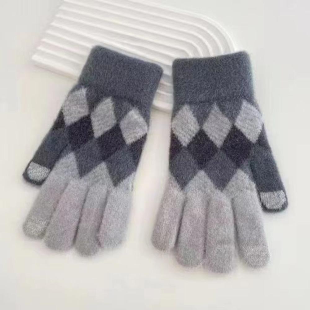 New Keep Warm Knitted Glove Windproof Touch Screen Winter Cycling Glove Cold Proof Full Finger Mittens Female