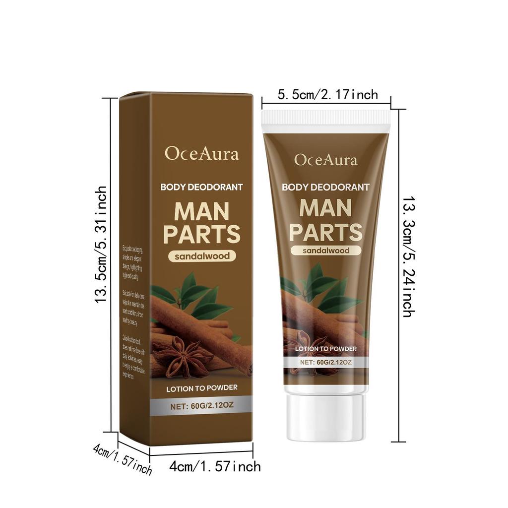 Men's Body Odor Control Cream - Gentle & Non-Irritating Daily Care for Comfortable Skin Protection