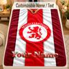 Flannel BlanketMiddlesbrough FC Custom Name Text Personalized Soft Warm Throw Blanket Home Decor Gift