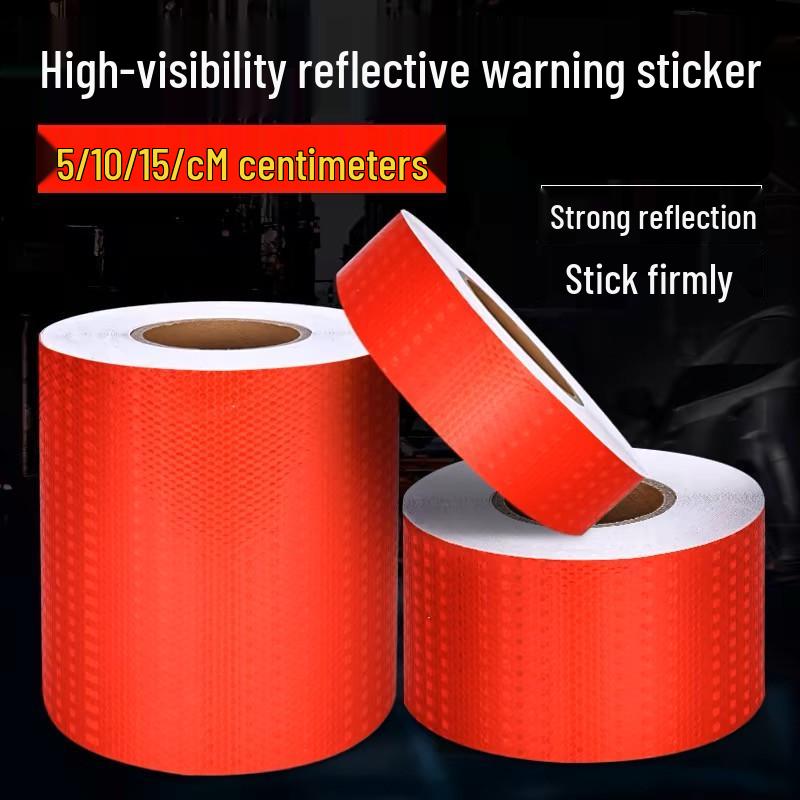 

Fluorescent Reflective Safety Tape: 5CM-15CM Wide, Anti-Collision Warning Strip 5CM x 1m красный