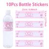 Pink Bow Bottle Stickers Happy 1st Birthday Party Decoration Kids Girl Wedding Birthday Party Supplies Favors Baby Shower Decor