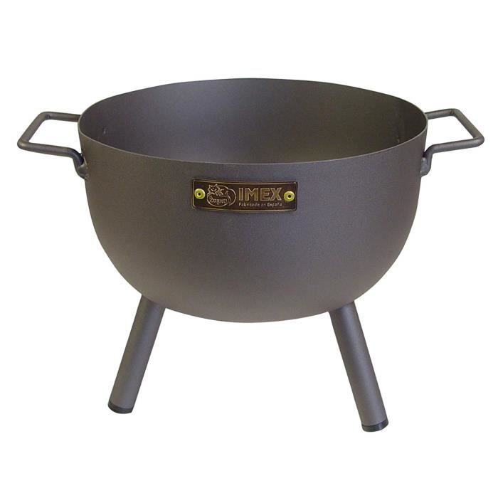 IMEX EL ZORRO Barbecue Table ronde avec grille zinguée, noir, 30 x 28 x 40 cm - 71426.0