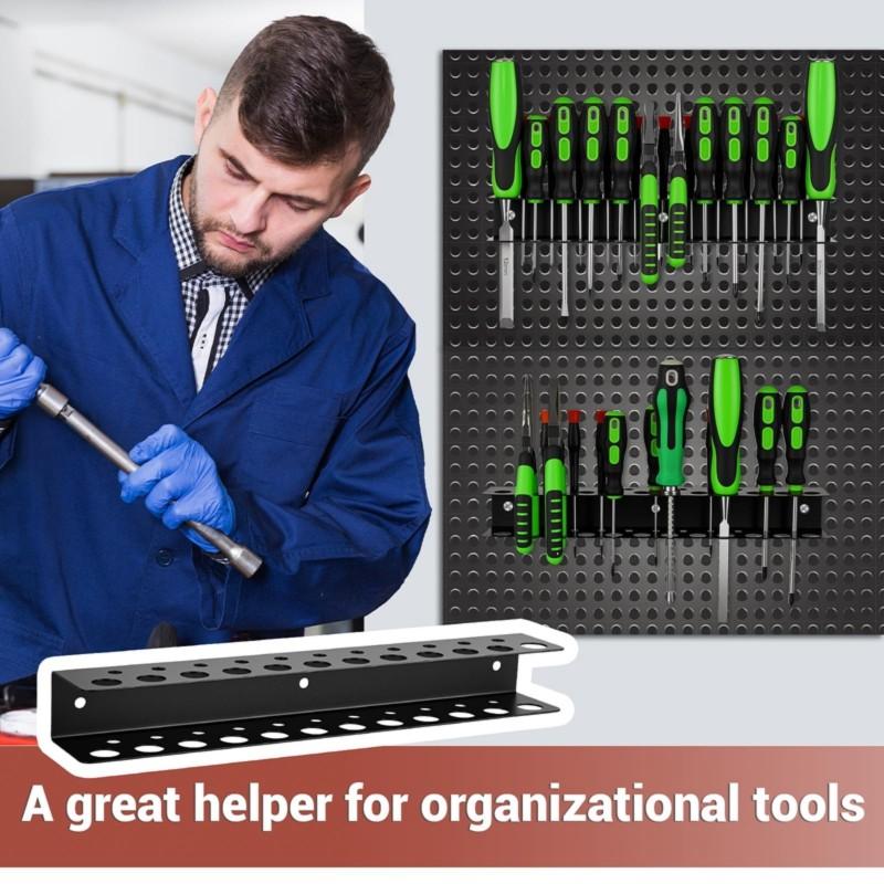 ABKS-Iron Wall-Mounted Tool Organizer Rack- Screwdriver And Pliers Storage Mounting System Holder