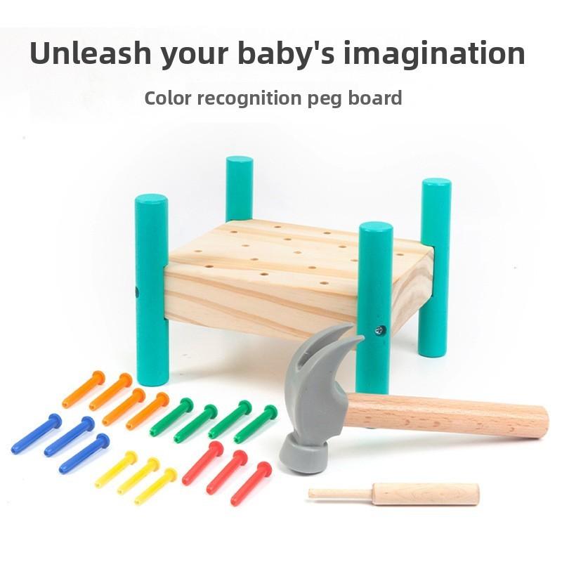 Montessori Wooden Style Hammering Toy For Kids Preschool Play And Learning