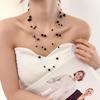 Elegant Multi-Layer Black Crystal Bead Necklace for Women