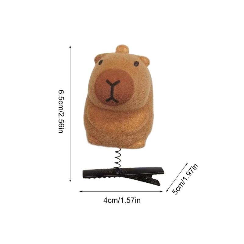 Pack of 5 Cartoon Capybara Hair Clip Plush Hairpins Fashionable Hair Ornament Suitable for Students and Youthful Women