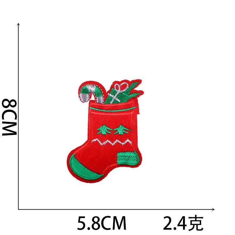 New Christmas Series Combination Embroidery Cloth Sticker Santa Crystal Ball Embroidery Cloth Sticker Voltage Ironing