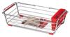Pearl Metal Dish Drainer Basket Red Sink Sliding Simple Storage HB-305