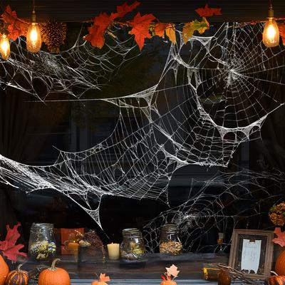 Halloween, Tattered Spider Web Stickers, Glass Stickers, Living Room Window Decorations, Static Stickers, Party Decoration Stickers, Holiday Decorat