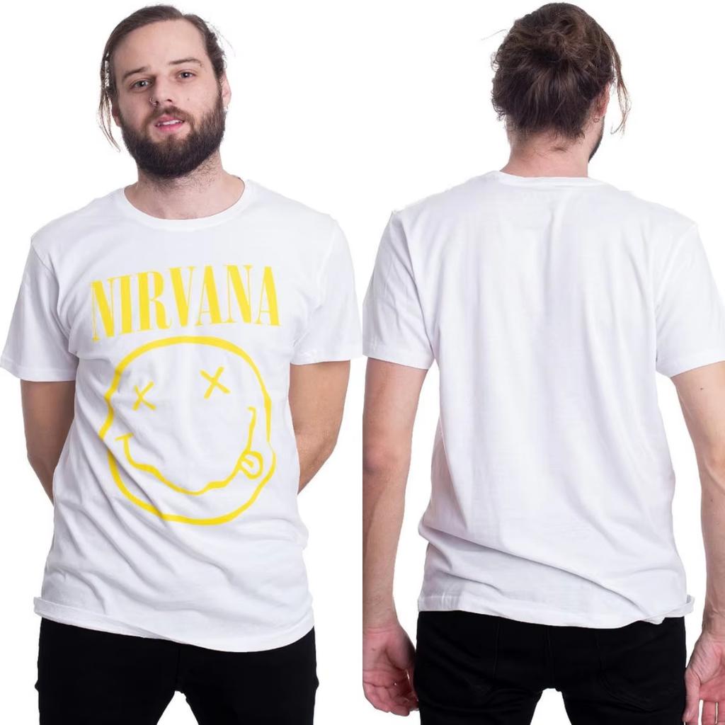Fashion Summer Nirvana Graphic Pure Cotton Unisex Short Sleeve Luxury Casual Vintage Fashion Brand T-Shirt
