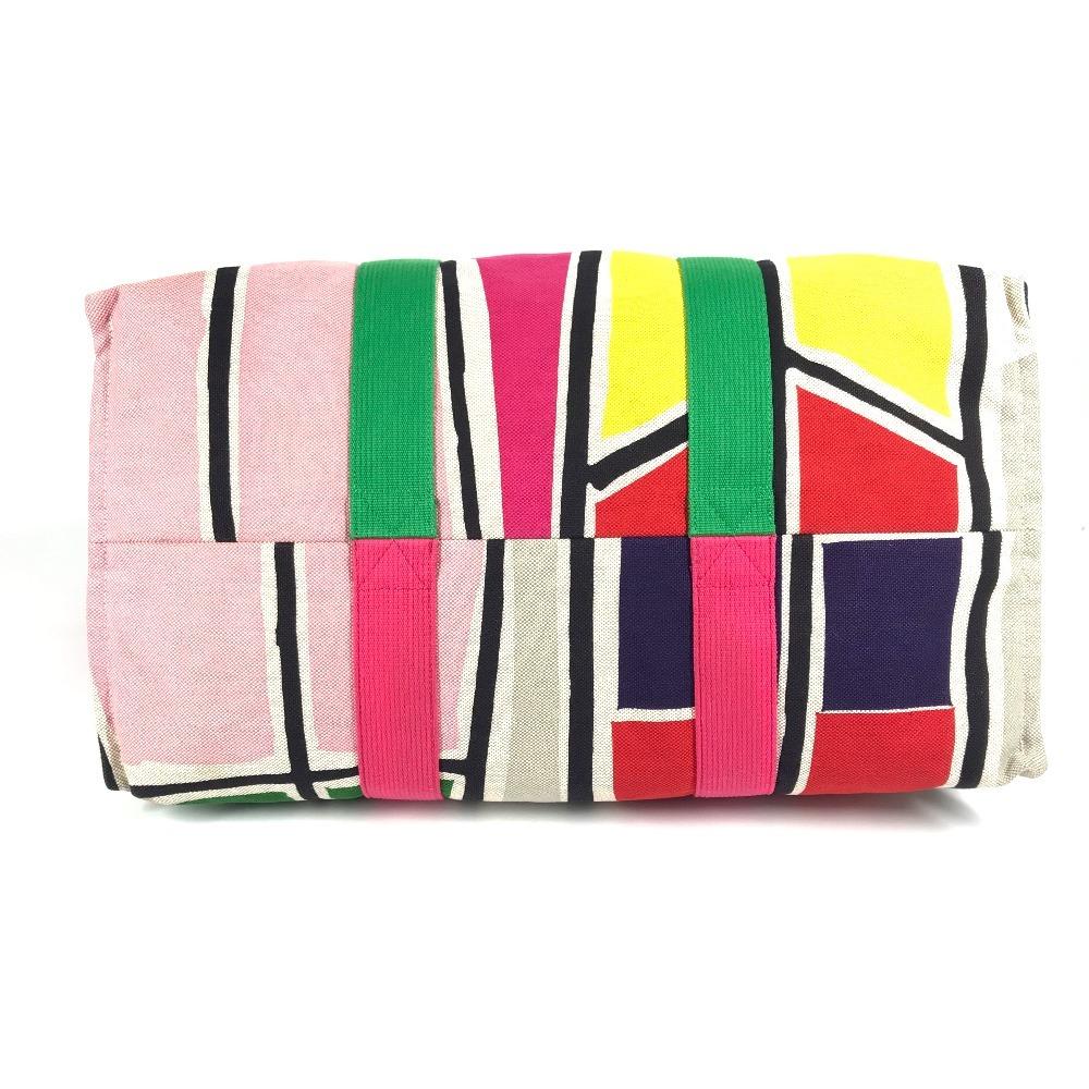 HERMES Tote Bag with pouch Sebas de Plage logo Shoulder Bag Multicolore