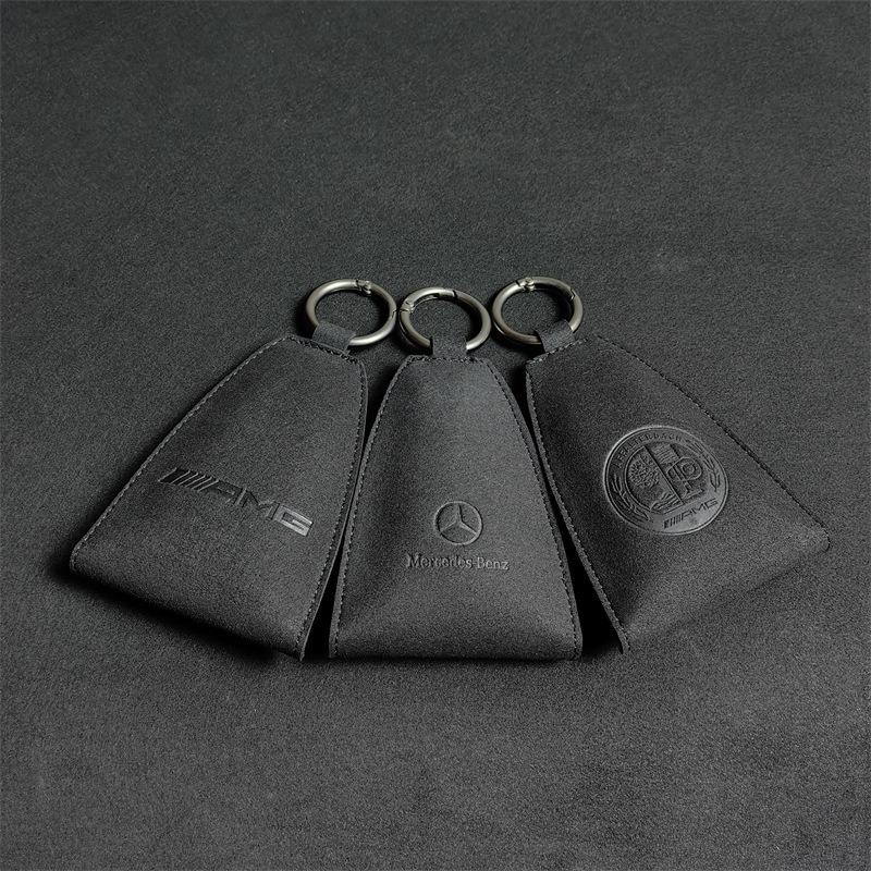 CRZ1 Suede Key Bag Car Key Pocket Creative Keychain Key Ring For Mercedes Benz AMG A C E Class W201 W210 W108 W204 W205 W203 W21