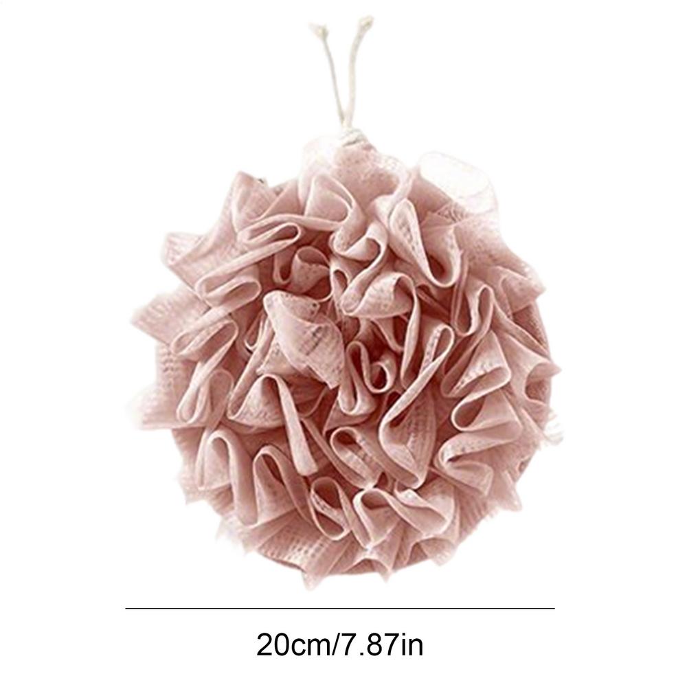Exfoliating bath ball Flower Soft Scrubbing Bubble Net gentle exfoliation rich foam for enjoying a spa shower experience at home розовый
