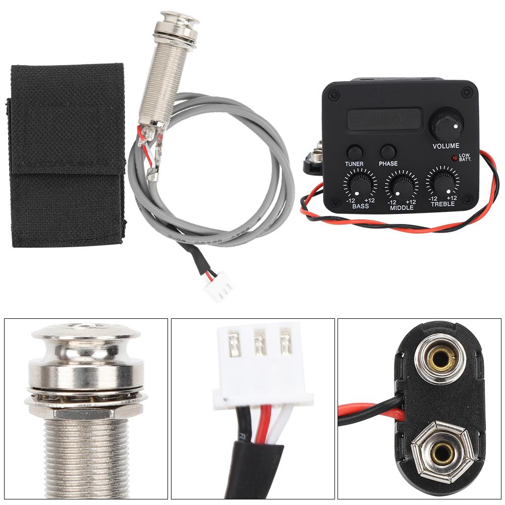 Guitar Preamplifier 3Segment Pickup Equalizer LCD Screen Musical Instrument Accessories
