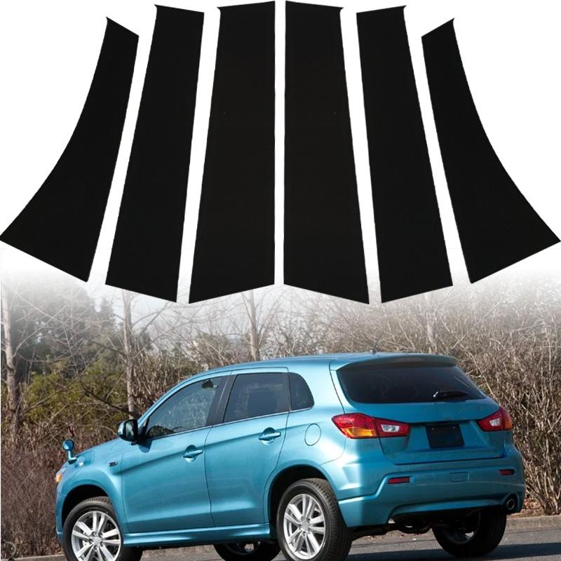 6pcs/set Mirror Effect Car Door Middle Column Window Center BC Pillar Post Cover For Peugeot 4008 2013 2014 2015 2016 2017