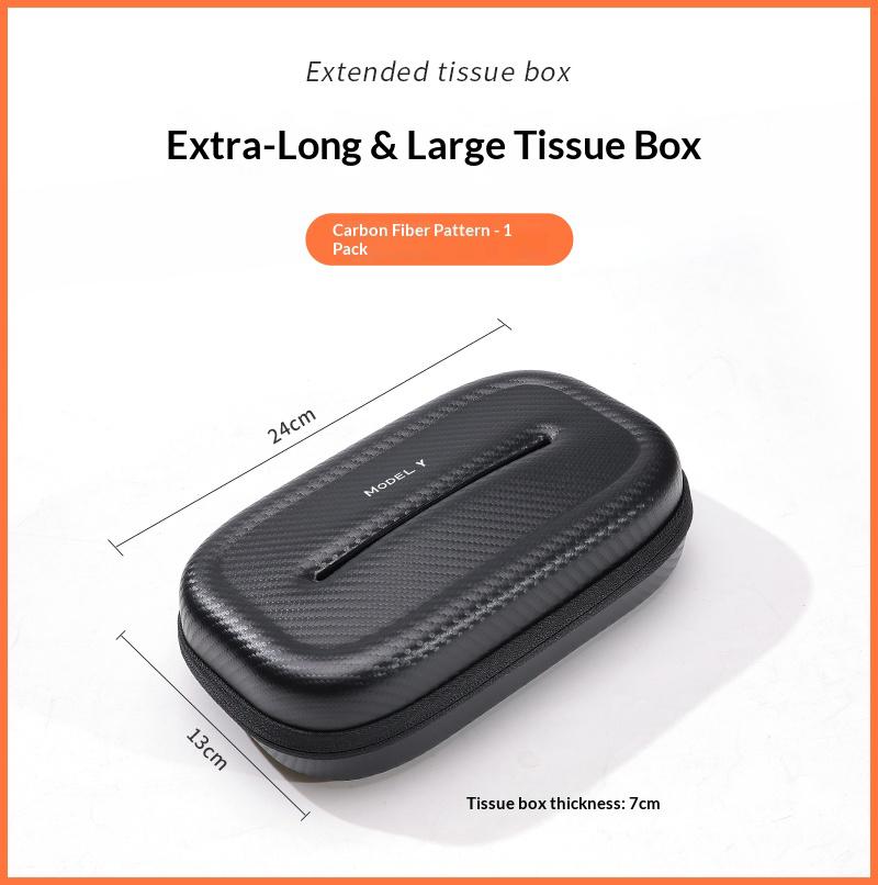 

Car 3D stereoscopic Extra-Long & Large tissue box seat backrest Sunshade panel tissue box For Tesla Model Y Interior Accessories
