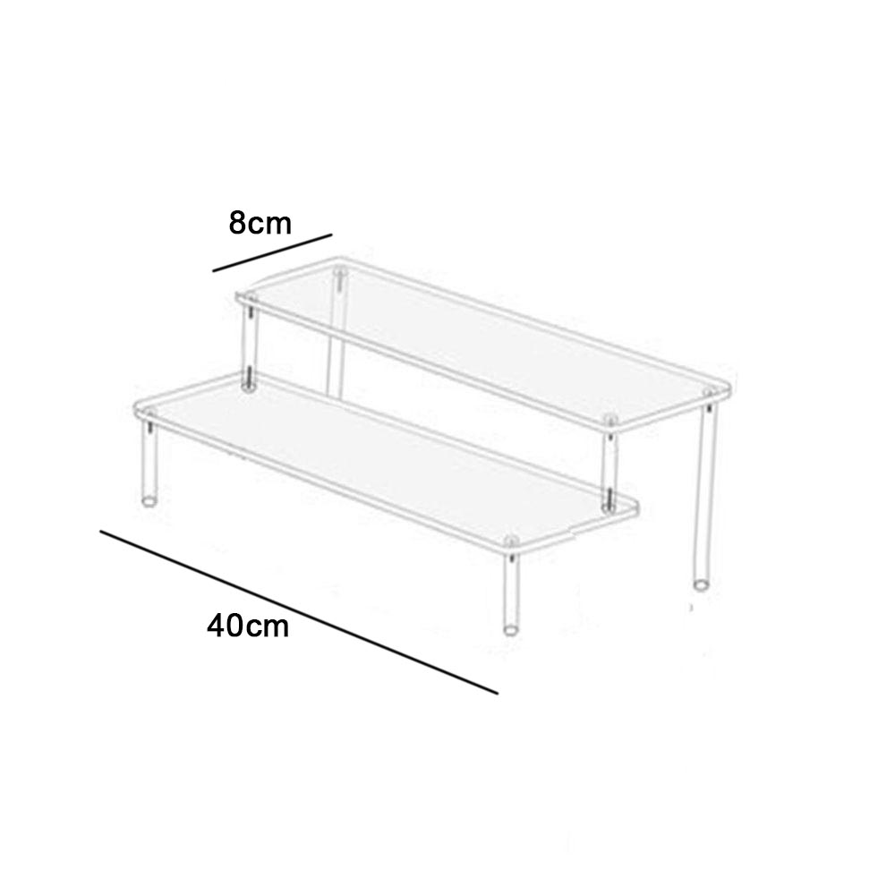 Espositore espositivo in acrilico da 1-4 livelli, espositore durevole per cupcake, bambole, profumi, mensola portaoggetti trapezoidale trasparente