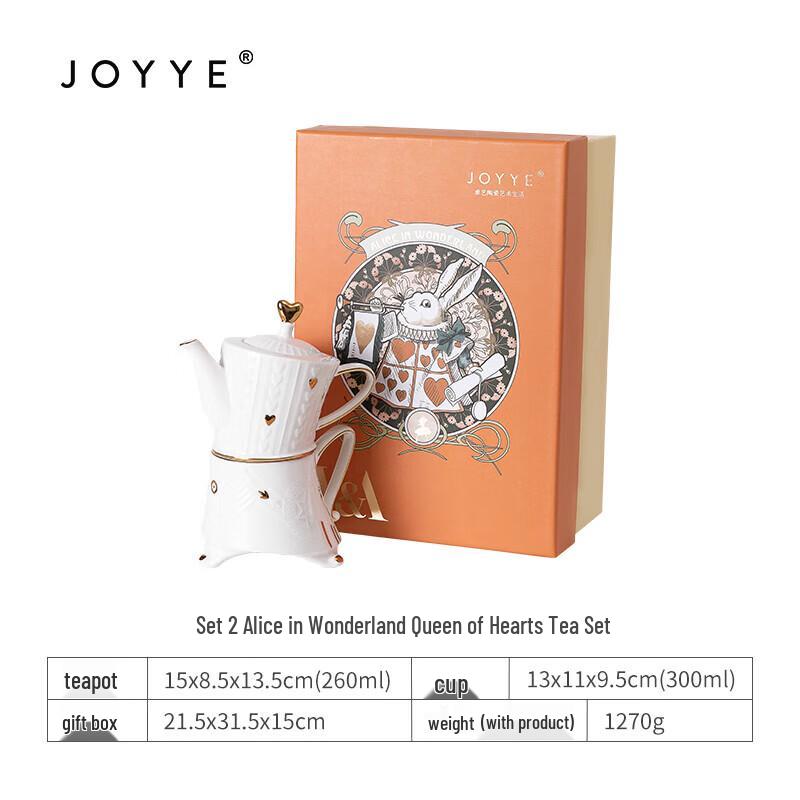 JOYYE Alice In Wonderland Queen of Hearts Ceramic Tea Set