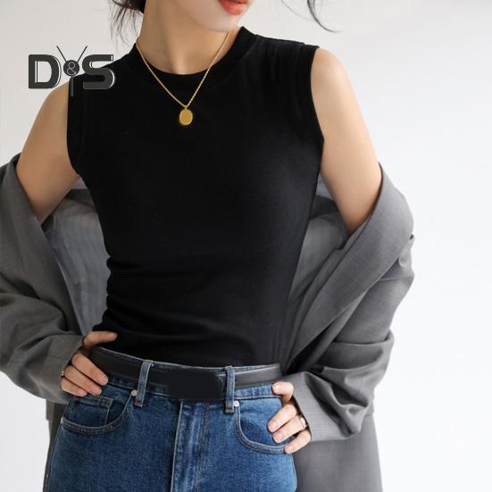Women's Tank Top Sleeveless Cotton High Neck Crop Top Ribbed Slim Fit Basic Shirt Spring Summer Casual Outfit