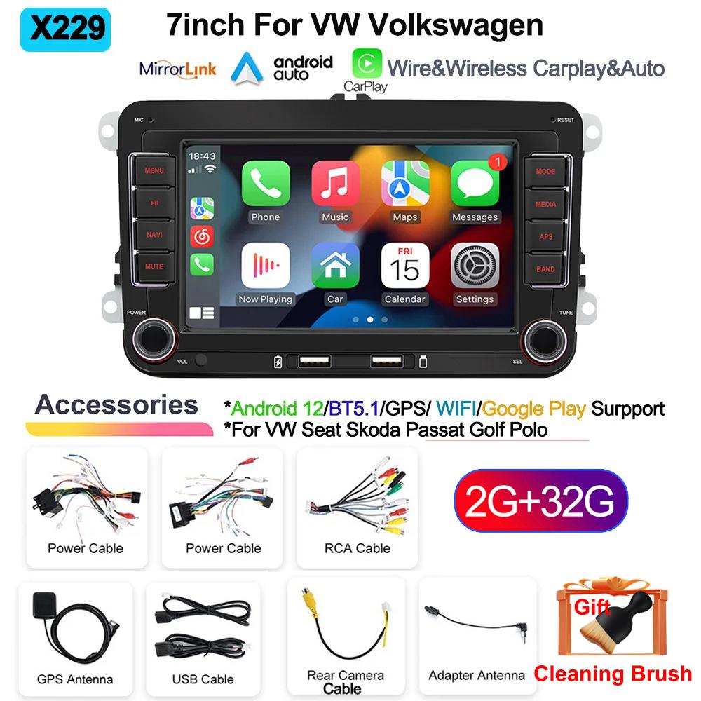 Android13 Auto bildschirm android auto 2 Din Autoradio für VW Volkswagen Golf 5 6 Polo Autoradio Multimedia Player Smart auto systeme