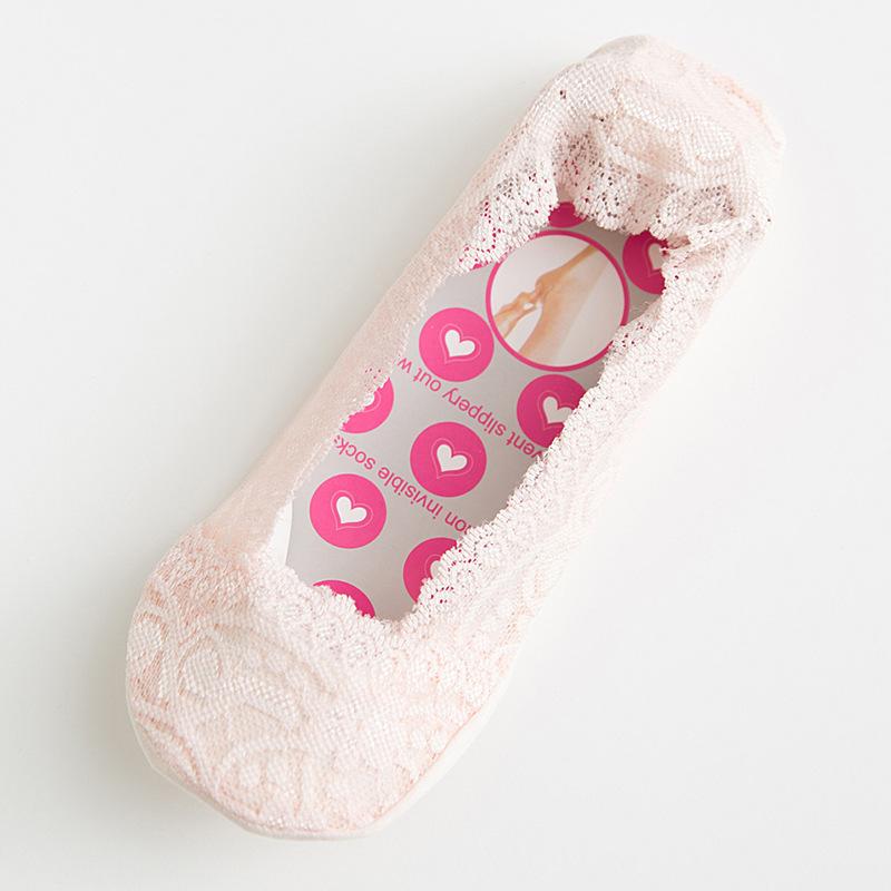 

Носки-лодочки с кружевом, женские, хлопковая подошва без спадающего каблука, носки, женские летние тонкие модели, неглубокие невидимые носки One size