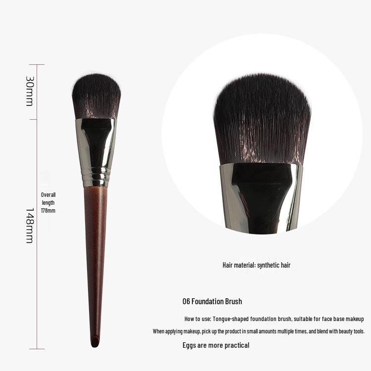Flat Head Makeup Brush - Foundation & Mask Applicator with Soft Artificial Fiber Bristles