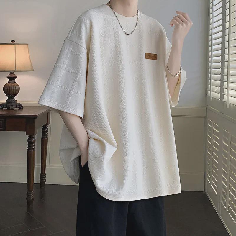 Kayısı Dokulu Bükümlü Erkek Kısa Kollu Tişört - Niş Tasarım, High Street Moda