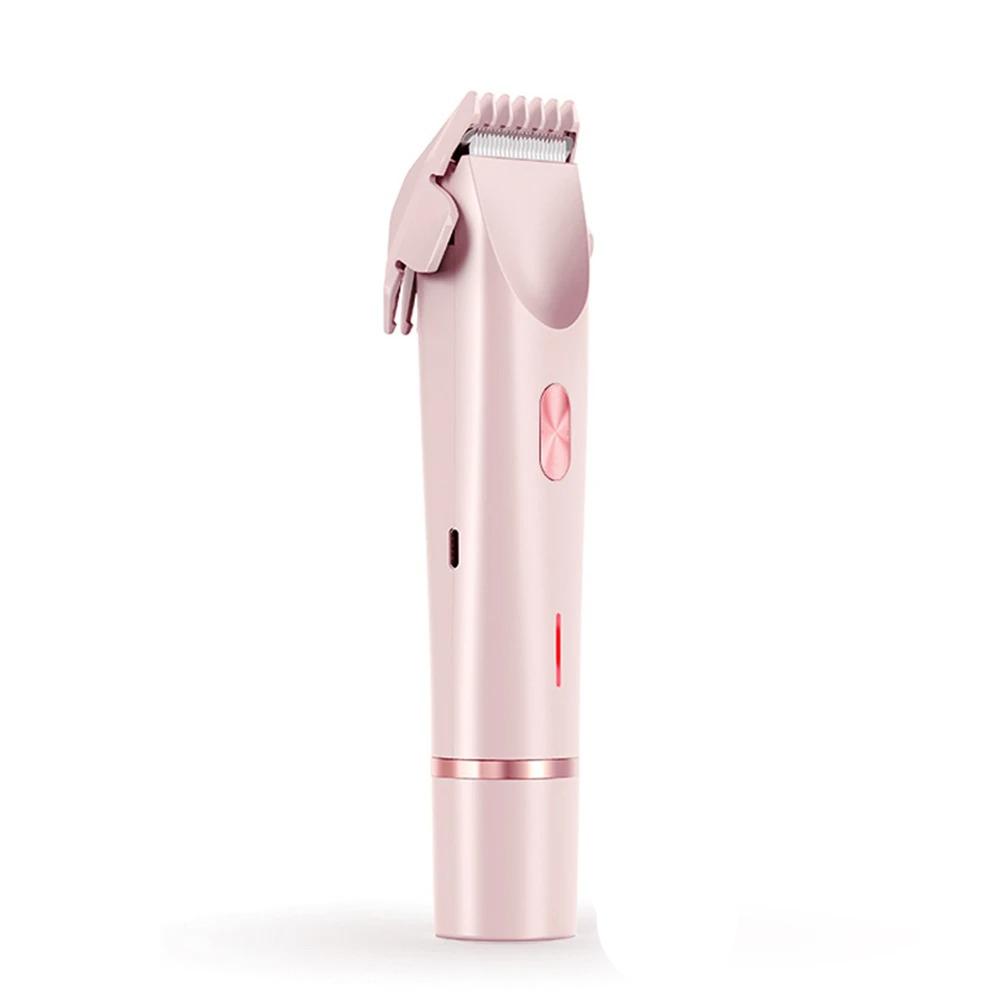 Electric Shaver for Women Waterproof Wet & Dry Hair Razors 2 in 1 Double Head Dual Bikini Hair Trimmer Detachable Head Shaver