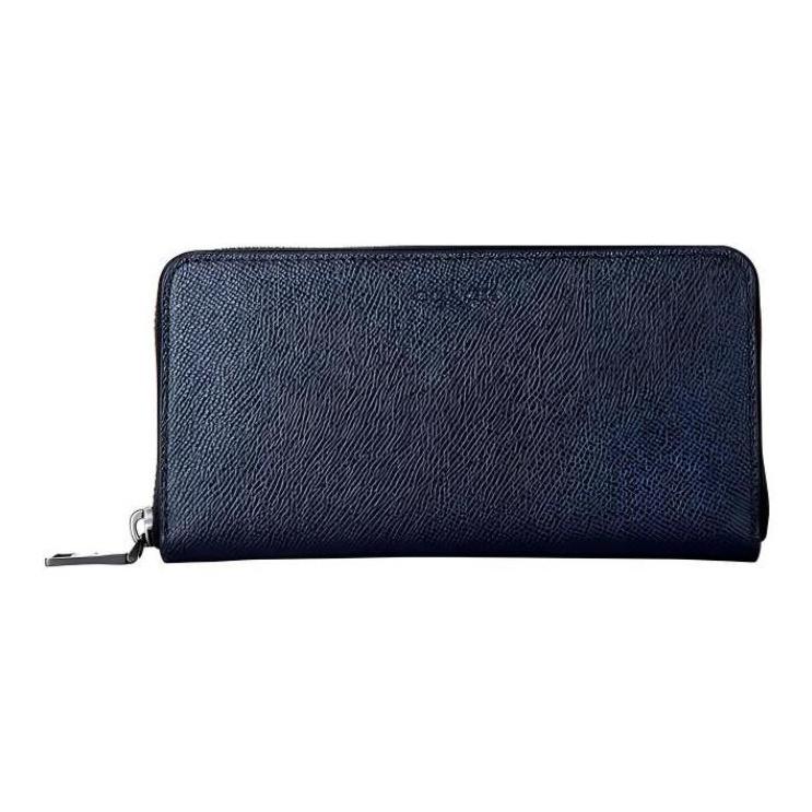 

Coach Accordion Wallet 20 Surround Zipper Long Leather Clutch Men Wallet Dark-Blue 58107-BHP Basic Set (Bag+Dust Bag)