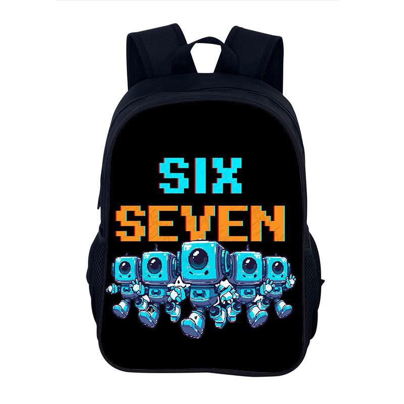 Lightweight School Backpack Teens With Character Print Design 20-35L Capacity Nylon Material Arc Shoulder Straps