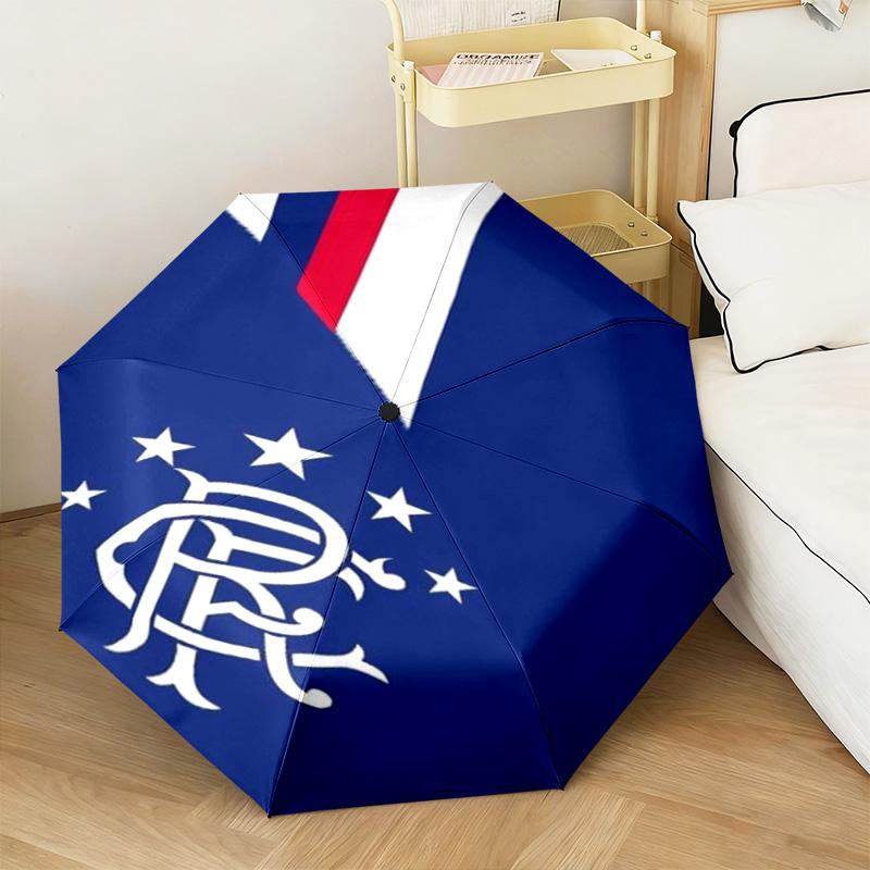 1PC Rangers Fc Crest Automatic Umbrella - Suitable Travel Outdoor Portable Umbrella Birthday Gift Daily Essentials