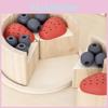 Wooden Blueberry Simulation Strawberry Cake Model Children Toy Set For Play Role