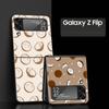 Phone Case for Samsung Galaxy Z Flip 3 4 5 6 7 Folding Black Shell For Samsung Z Flip4 Flip5 PC Hard Cover Summer Coconut
