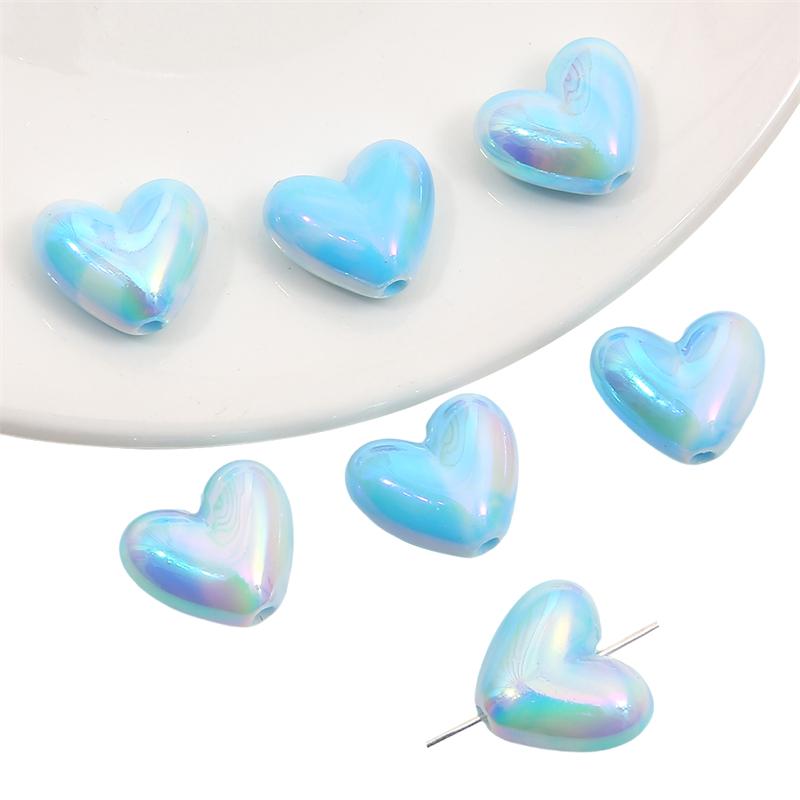 200Pcs Acrylic Beads Heart Charms Beads For DIY Bracelet Necklace Jewelry Making
