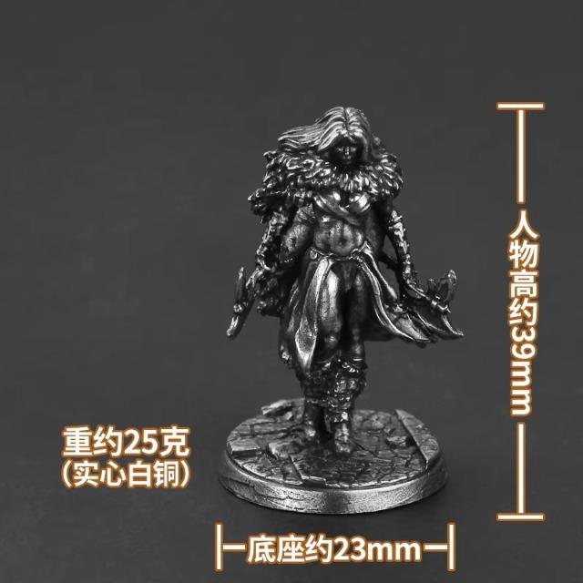 White Brass Viking Warrior Miniature Model Metal Ancient Soldier Figure Board Game Piece Desktop Decor Ornament Toy