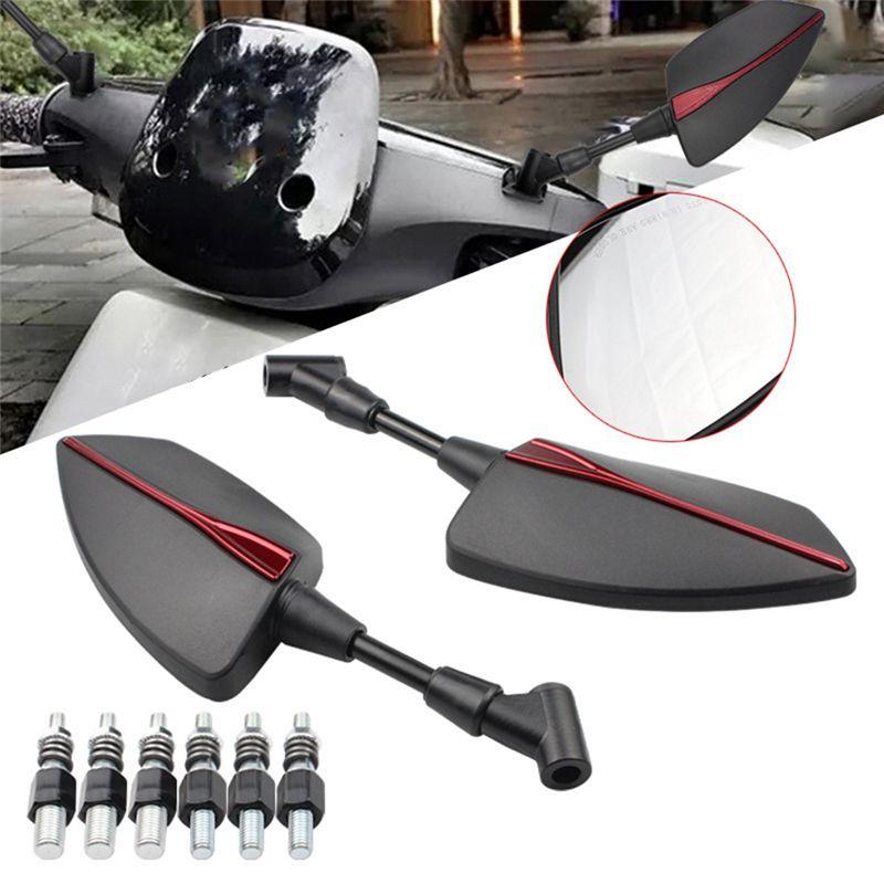 AEE4-Motorcycle Universal 10Mm 8Mm Rearview Mirror Axe Rear View Mirror Side Mirror With 6 Screw
