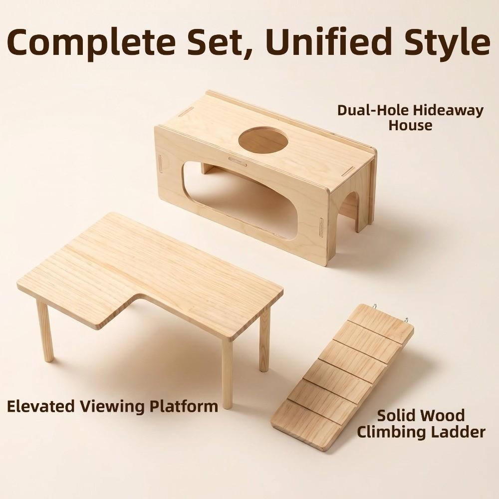 L-shaped Hamster Shelter House Easy To Install Pet Climbing Toy Hamster Playground for Small Pets
