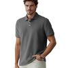 Polo Shirt Solid Color Jacquard Short Sleeved Casual Slim Fit Lapel Shirt for Men