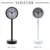 Fuji Boeki Table Clock, 22.5cm Tall, White, Sweep, Continuous Second Hand, Silent, Stand, 99055