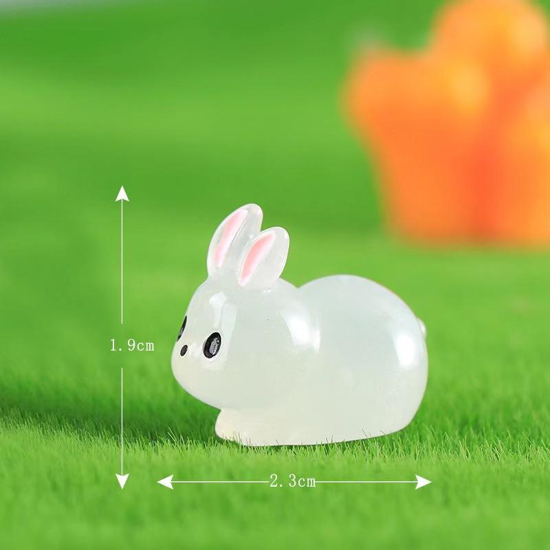 

Glowing Mini Rabbit Resin Ornament - Creative Cartoon Animal for DIY Desktop Micro Landscape 1.9*2.3 cm