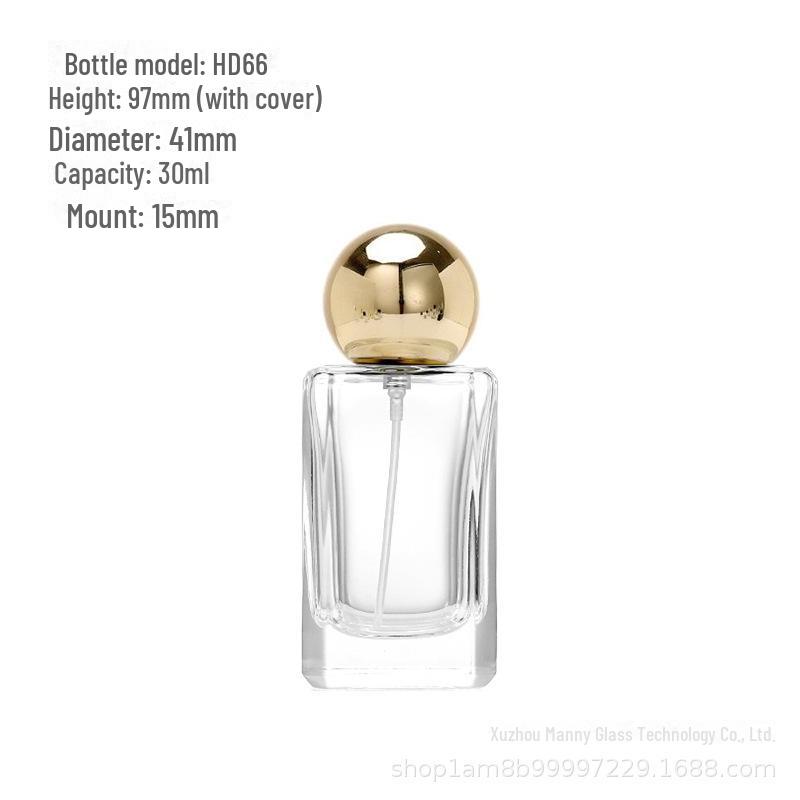 Square Transparent Glass Perfume Bottle - 25ml/50ml Spray & Water Replenishment