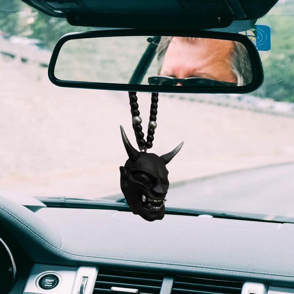 Car Rearview Mirror Decoration, Car Pendant, Hanging, Car Decoration, Accessory, Hannya Car, Amulet, Car