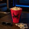3D Molded Popcorn Bucket with Spider Web Texture and Raised Spider Emblem Durable Plastic Material for Movie Theater Use
