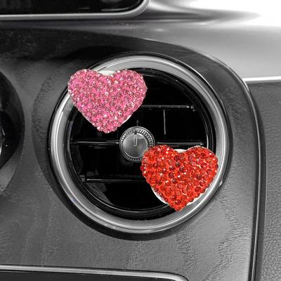 2ks Love Heart Osvěžovač vzduchu Diamond Auto Parfém Vůně Aromaterapie Čichový difuzér Auto Styling Interiér Autopříslušenství