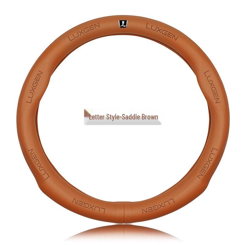 Genuine Leather Luxgen Steering Wheel Cover - Universal Fit for U6, Big 7, S5, U5, 7MPV, Na 5, Rui 3 Models