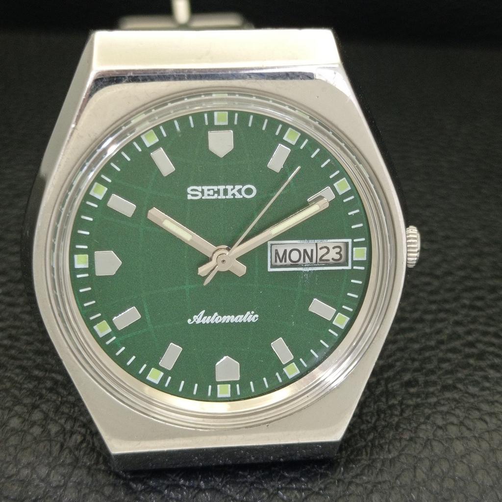 AUTOMATIC VINTAGE SEIKO JAPAN 6309A MENS GREEN COLOR DIAL WATCH A701334-5 R206a-a701334