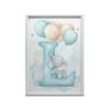 Poster Letter "I" With Balloons And Elephant Poster Letter "I" With Balloons And Elephant, 30X40 Cm, Frame Wooden Light Oak, Paper Matte 230 Gsm
