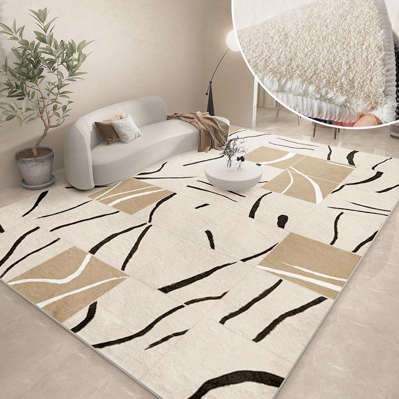 Modern Carpets for Living Room Abstract Large Area Plush Rugs Bedroom Decor Bedside Carpet Grey Thickened Floor Mat Lounge Rug