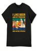 Me Gusta la Cerveza y Mi Bulldog Francés, Camiseta de Perro Bulldog Francés Lujo Hombre Animal Estampado para Niños Camiseta de Algodón unisex