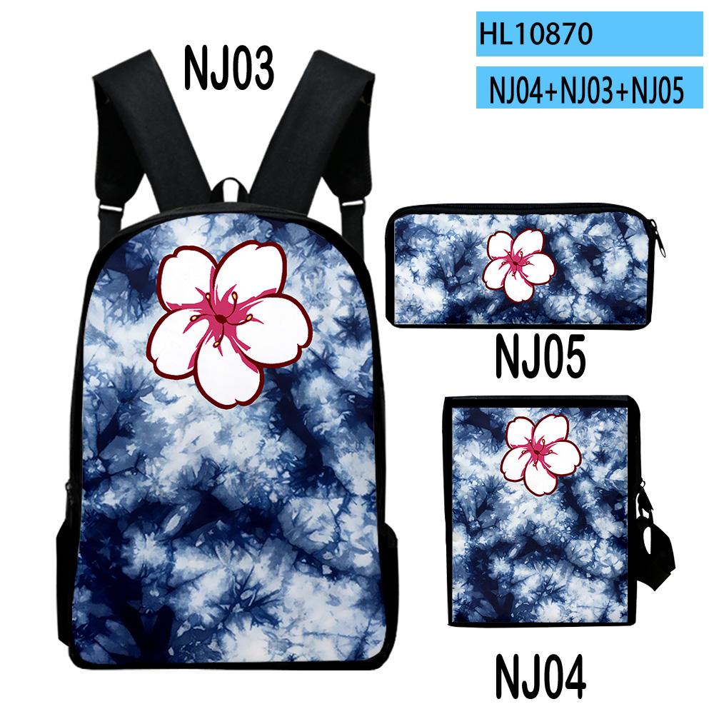 Classic VTuber Silvervale Anime 3D Print 3pcs/Set Pupil School Bags Laptop Daypack Backpack Inclined Shoulder Bag Pencil Case